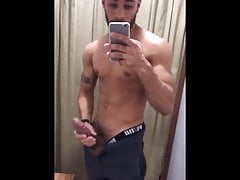 Big black guy jerking at Zara dressing room LOL