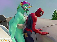 Spider-Man fucked by the fortnite furry llambro