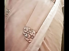 Indian Gay Crossdresser Bottom Gaurisissy feeling horny for sex in silky saree with heavy jwellery real homemade sex