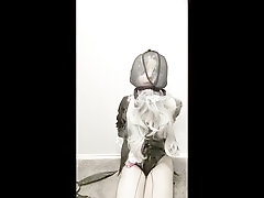 Girl masturbation, wand, solo