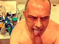 Gay cock sucking, amateur blowjob, dilf