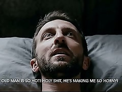 Sakis, the horny, hairy, old, Greek farmer is visited by another tourist and listens to a story about cock sucking of an old man - AI Generated