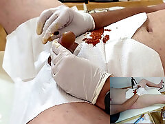 Urethra play, middle-aged, urethral sounding