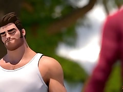 Animated civilian in a wild adventure