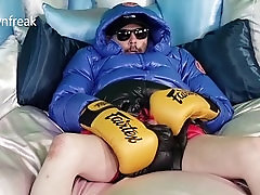 Satin boxing ring stud puts on a show with some solo action