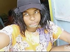 Sensual masturbation and cumshot from an African crossdresser