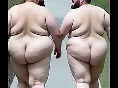 2 fat white chub ass