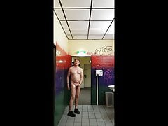 Masturbating at public restroom