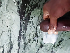 Water drained from the ground in the homemade kitchen