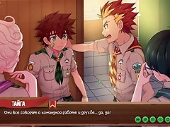 Outdoor camping adventures with gay boy scouts in anime video games