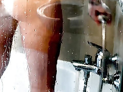 Shower Time in bedroom which window and jerking