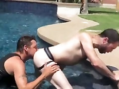 David and Dusty have a steamy encounter by the pool