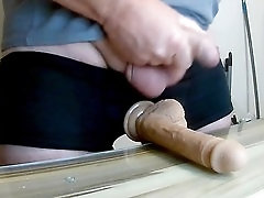 Gay cumshot on cock, wooly, masturbation