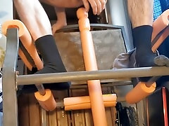 Gay anal object, huge toy, straight male anal