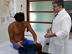 Handsome Asian twink gets his ass barebacked by horny doctor