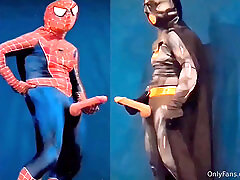 Twink cosplay, super heroes, huge cock cumming